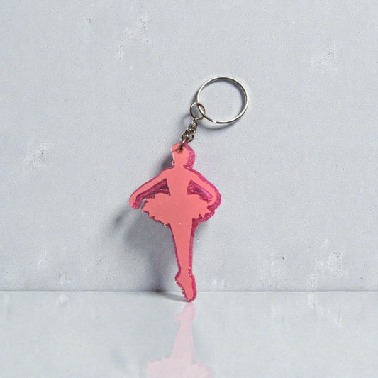 Ballerina KEYCHAIN -Custom Glitter Dance Bag – Pink Dancer