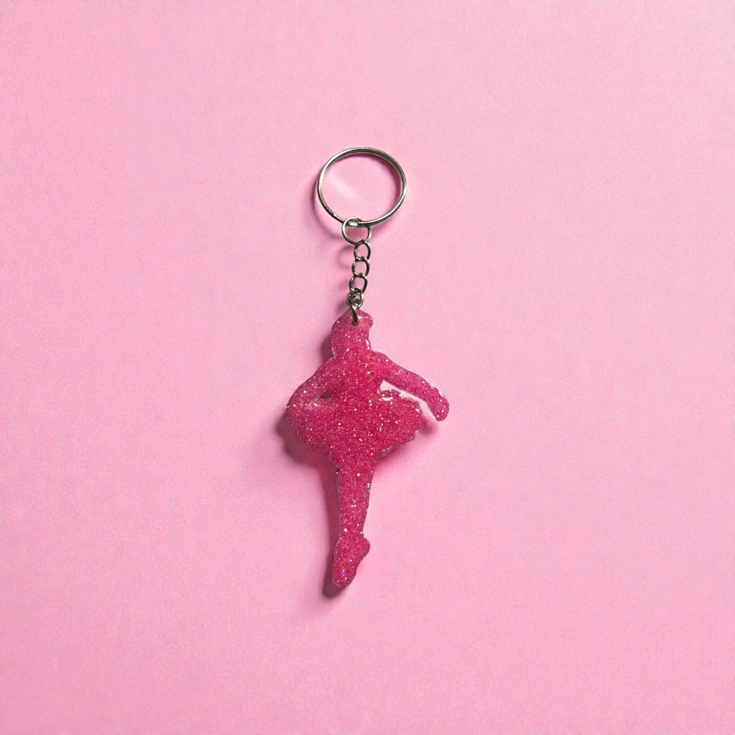 Ballerina KEYCHAIN -Custom Glitter Dance Bag – Pink Dancer