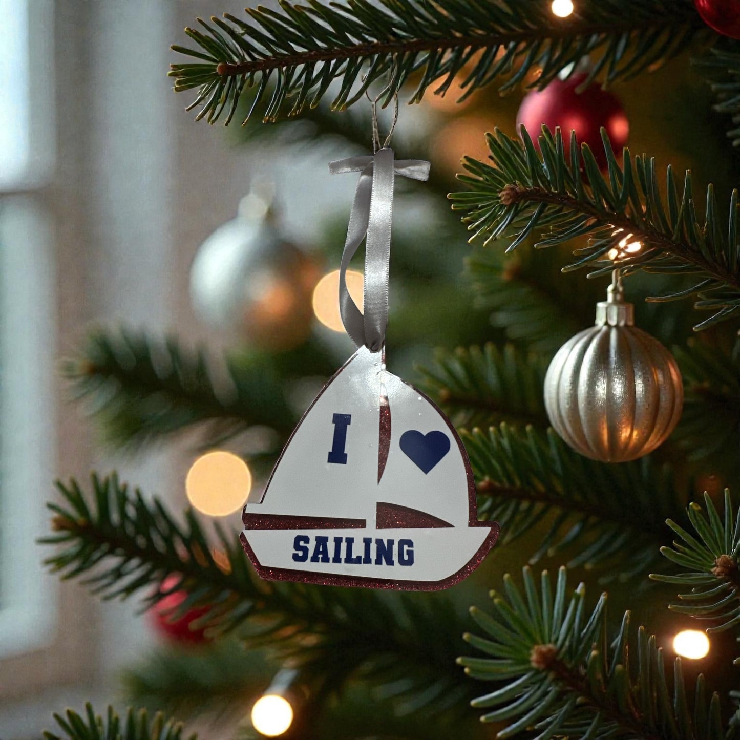 Sailboat Ornament – Nautical Hanging Decor for Ocean Lovers