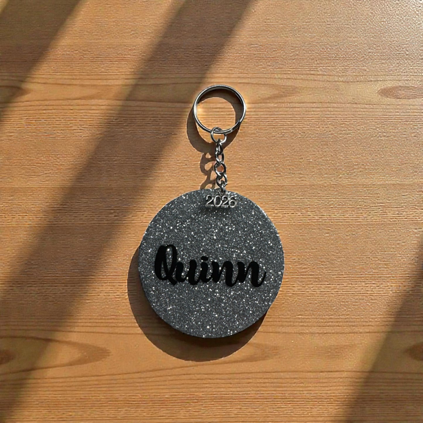 Graduation Initial Keychain, Personalized Name on Back, Custom Grad Gift, Class of 2026 Keepsake