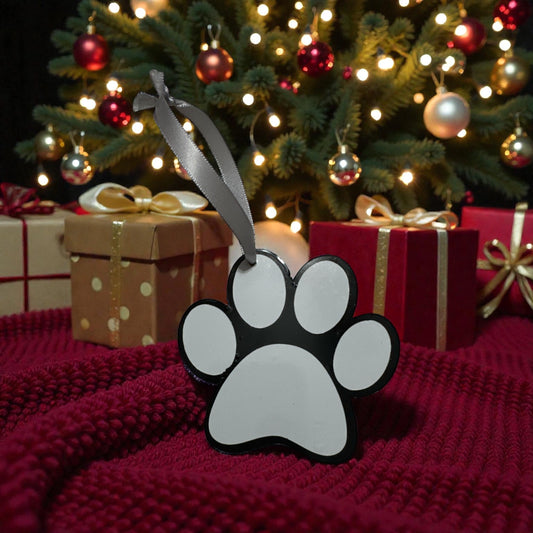Paw Print Personalized Ornament – School Colors & Initials, Custom Graduation or Spirit Gift, Team Keepsake