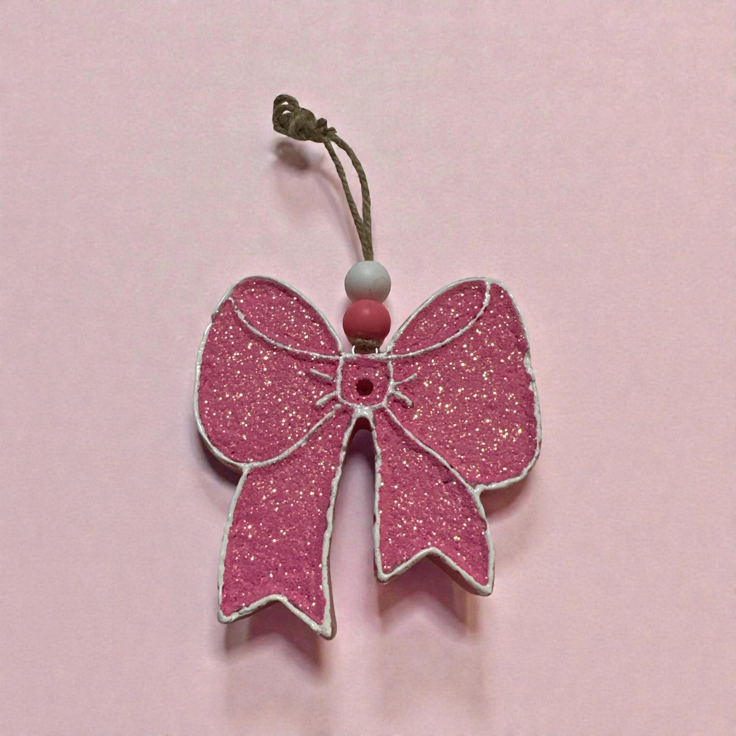 Bow Glitter Car Freshie – Handmade Hanging Car Air Freshener