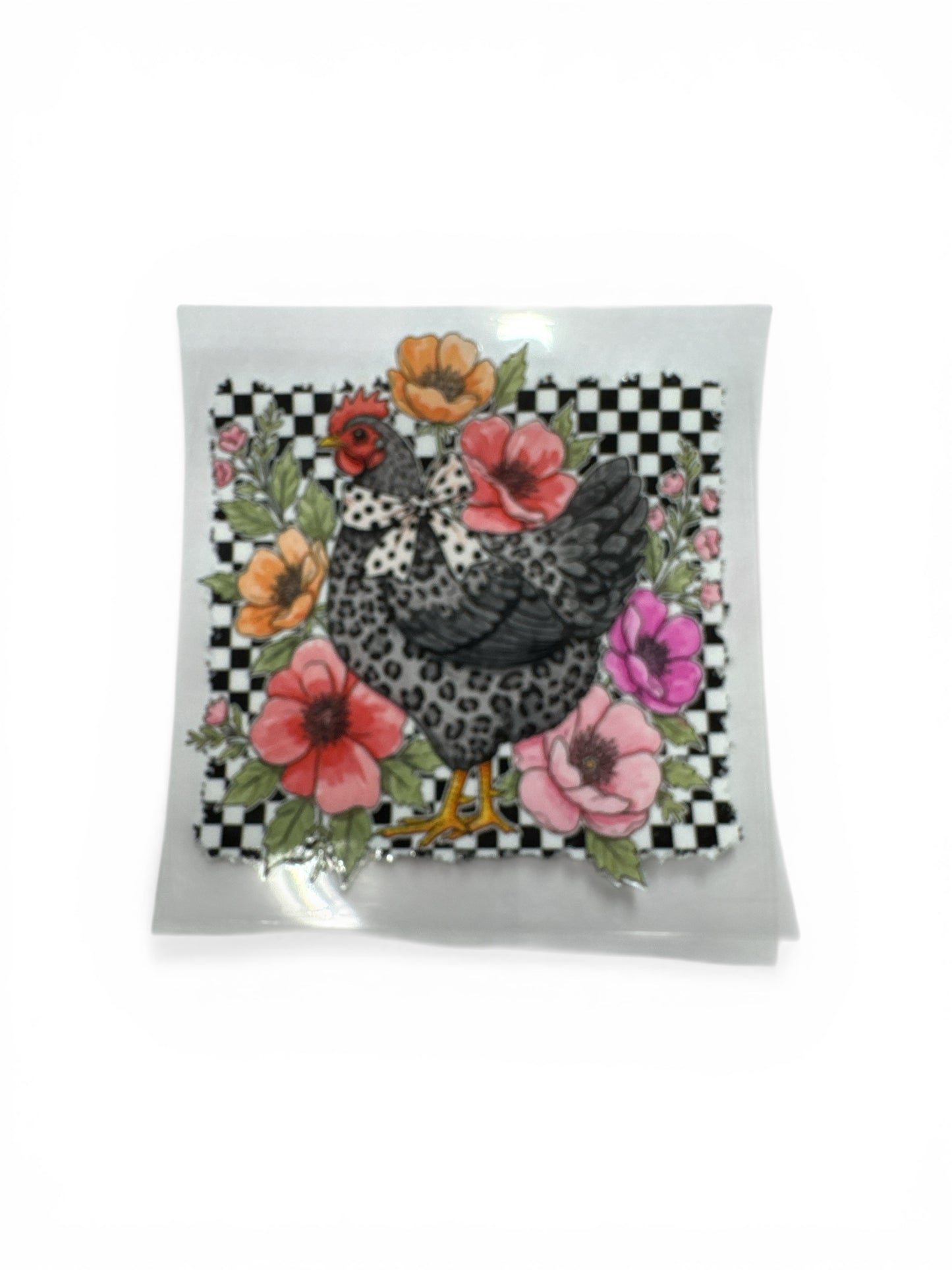 Chicken with Bow #197 UV DTF Cup Wrap – Tumbler Wrap –16oz UV DTF Cup Decal