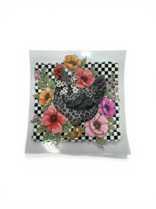 Chicken with Bow #197 UV DTF Cup Wrap – Tumbler Wrap –16oz UV DTF Cup Decal