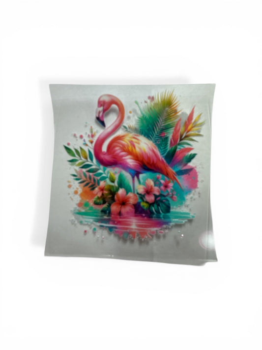 Flamingo UV DTF Cup Wrap – Ready to Apply Tumbler Decal16oz UV DTF Transfer #197 for Glass Cups | Cute Decal|