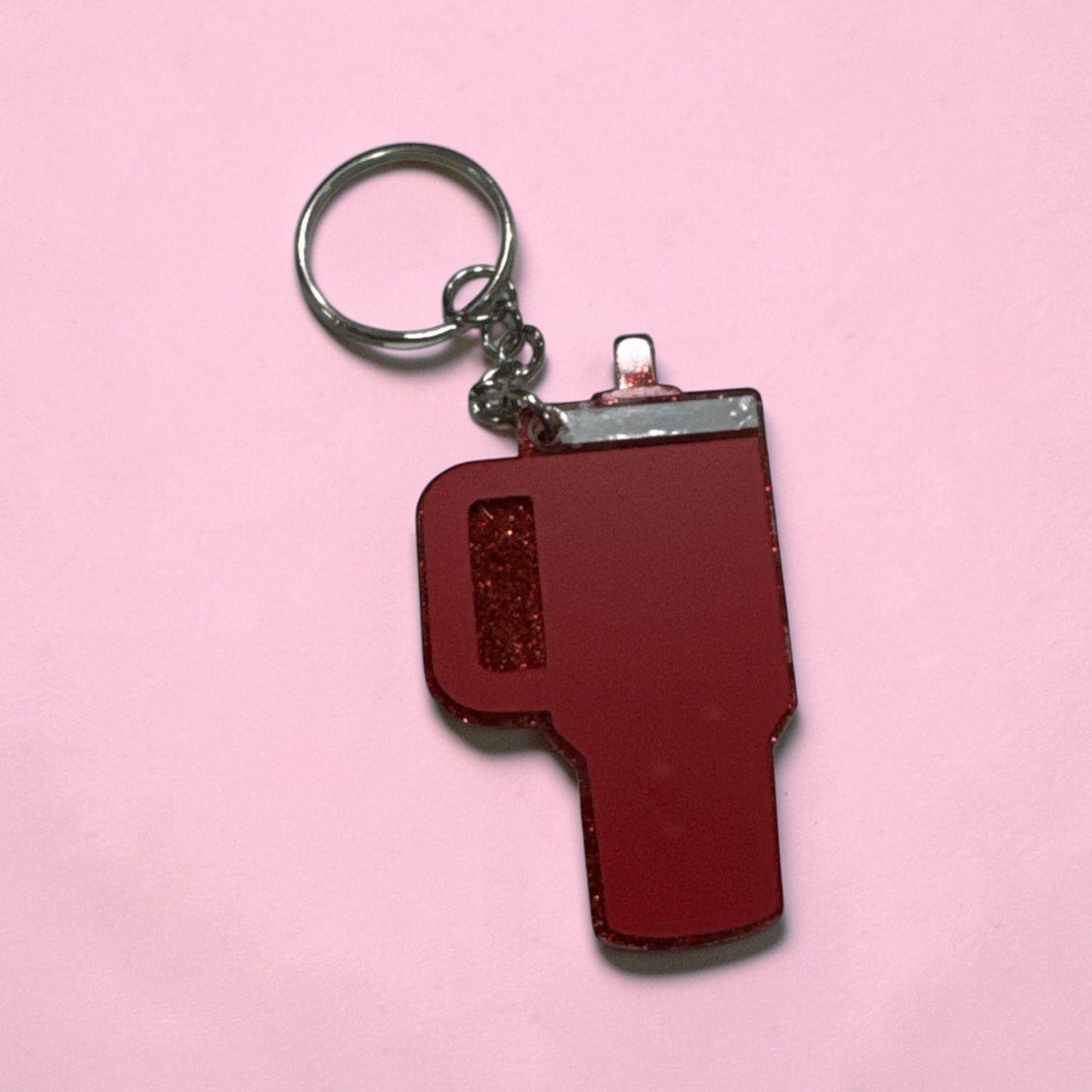 Mini Tumbler Glitter Keychain – Cute 40oz Cup Charm for Bags & Backpacks