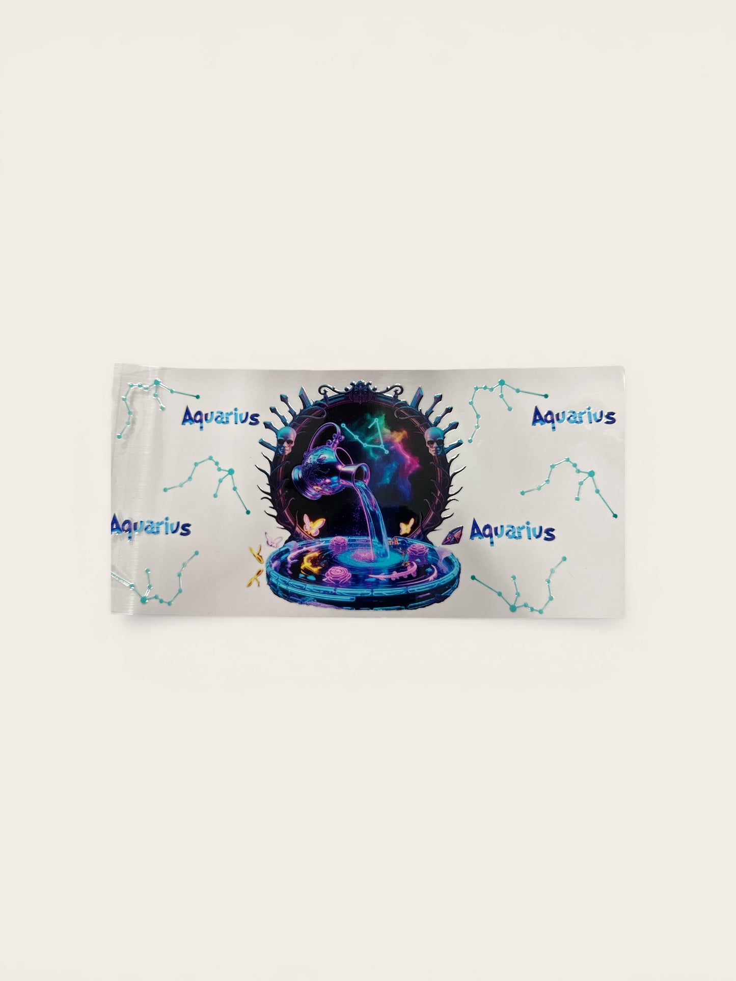 Aquarius Zodiac Sign UV DTF 16oz Cup Wrap, #200 Tumbler Decal