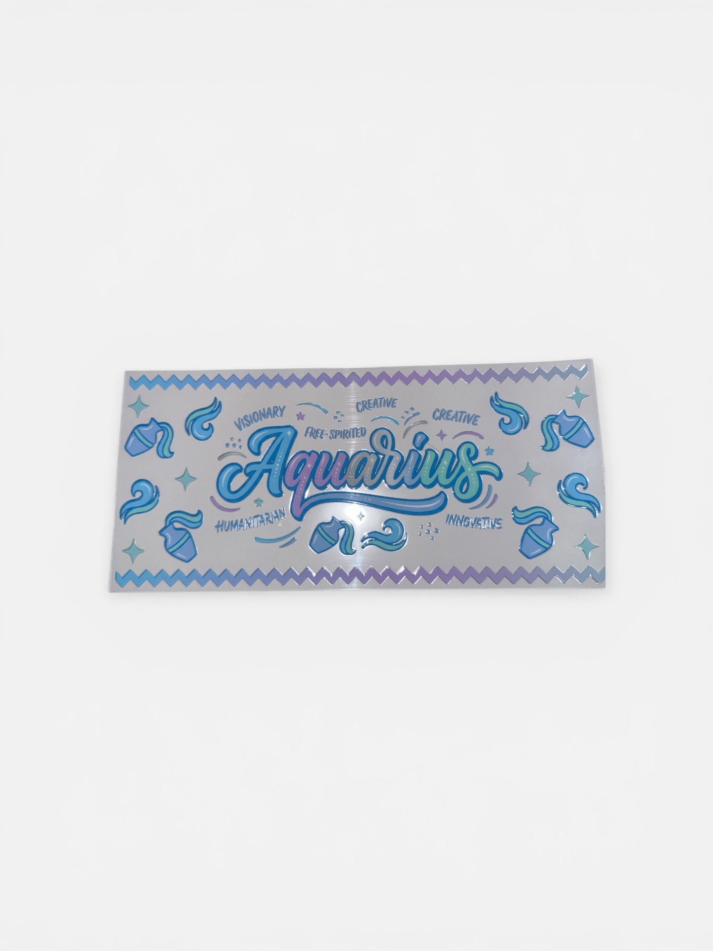 Aquarius Zodiac Sign UV DTF 16oz Cup Wrap, #201 Tumbler Decal