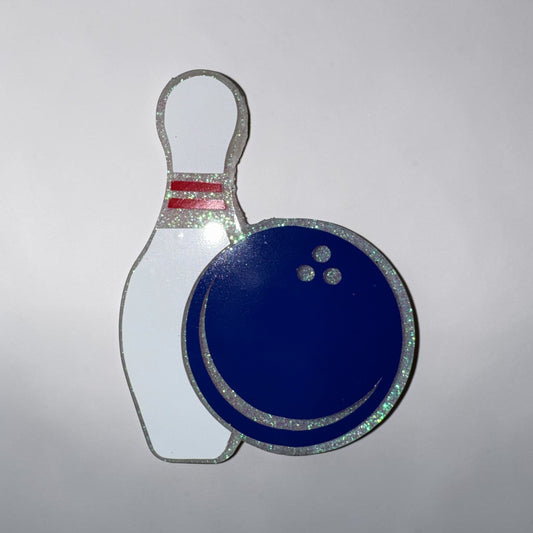 Bowling Pin and Ball Acrylic Magnet – Cute Gift for Bowling Lovers, Fridge Decor