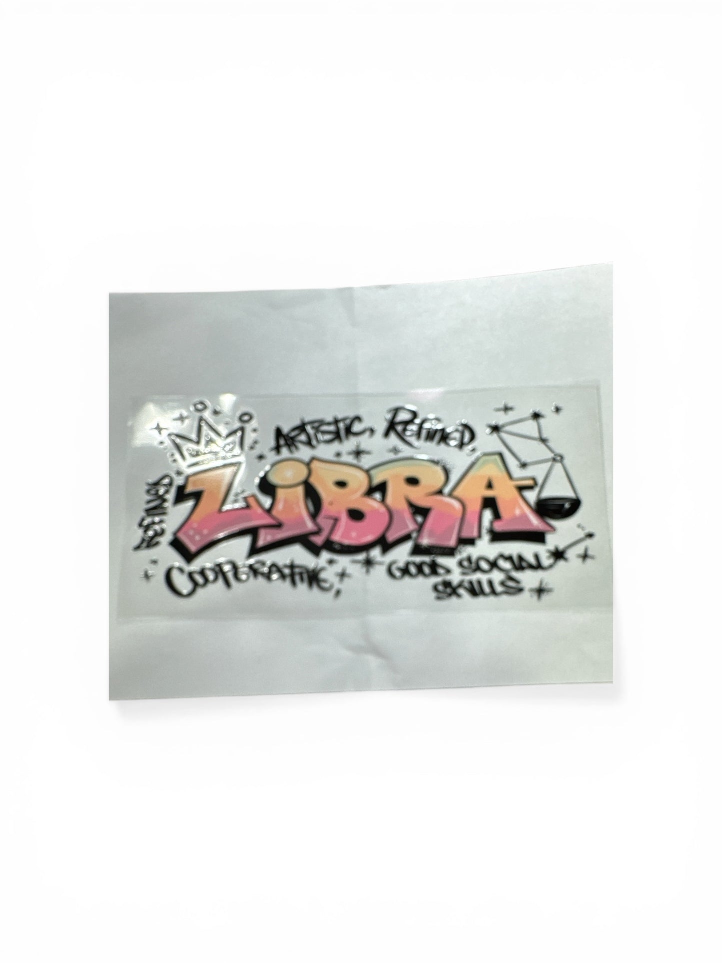 Libra Zodiac Sign UV DTF 16oz Cup Wrap, #187 Tumbler Decal