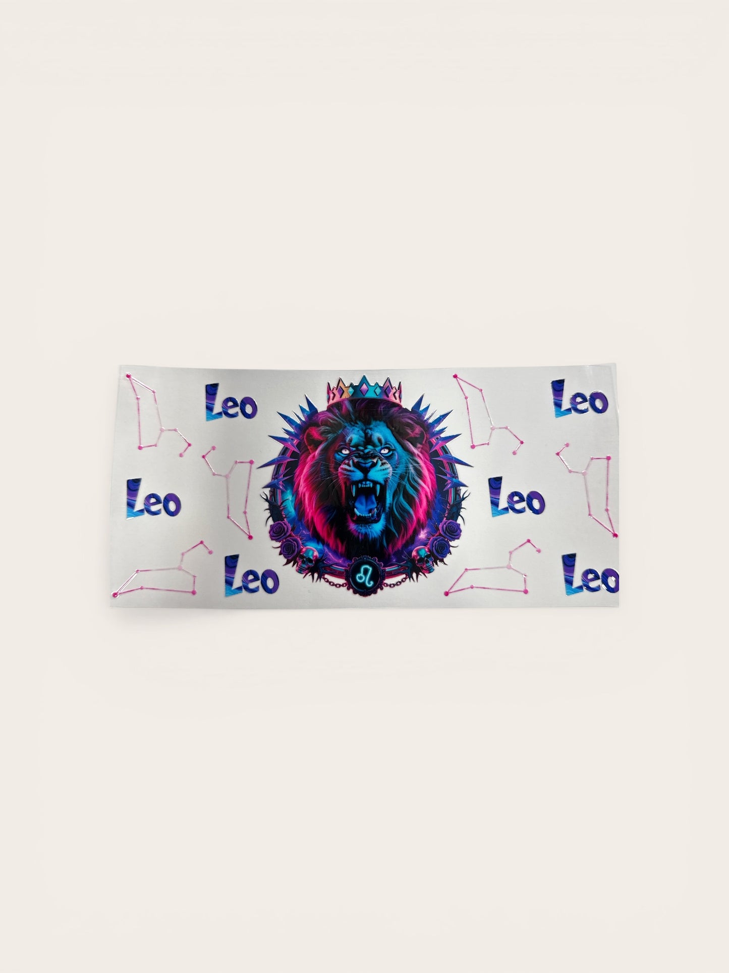 Leo Zodiac Sign UV DTF 16oz Cup Wrap, #210 Tumbler Decal
