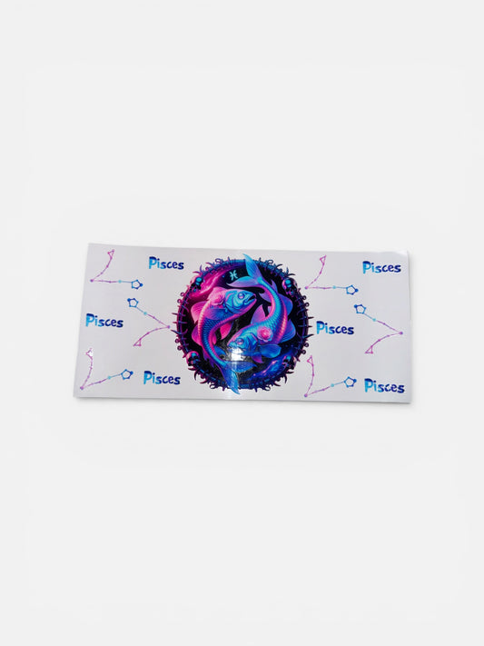 Pisces Zodiac Sign UV DTF 16oz Cup Wrap, #224 Tumbler Decal