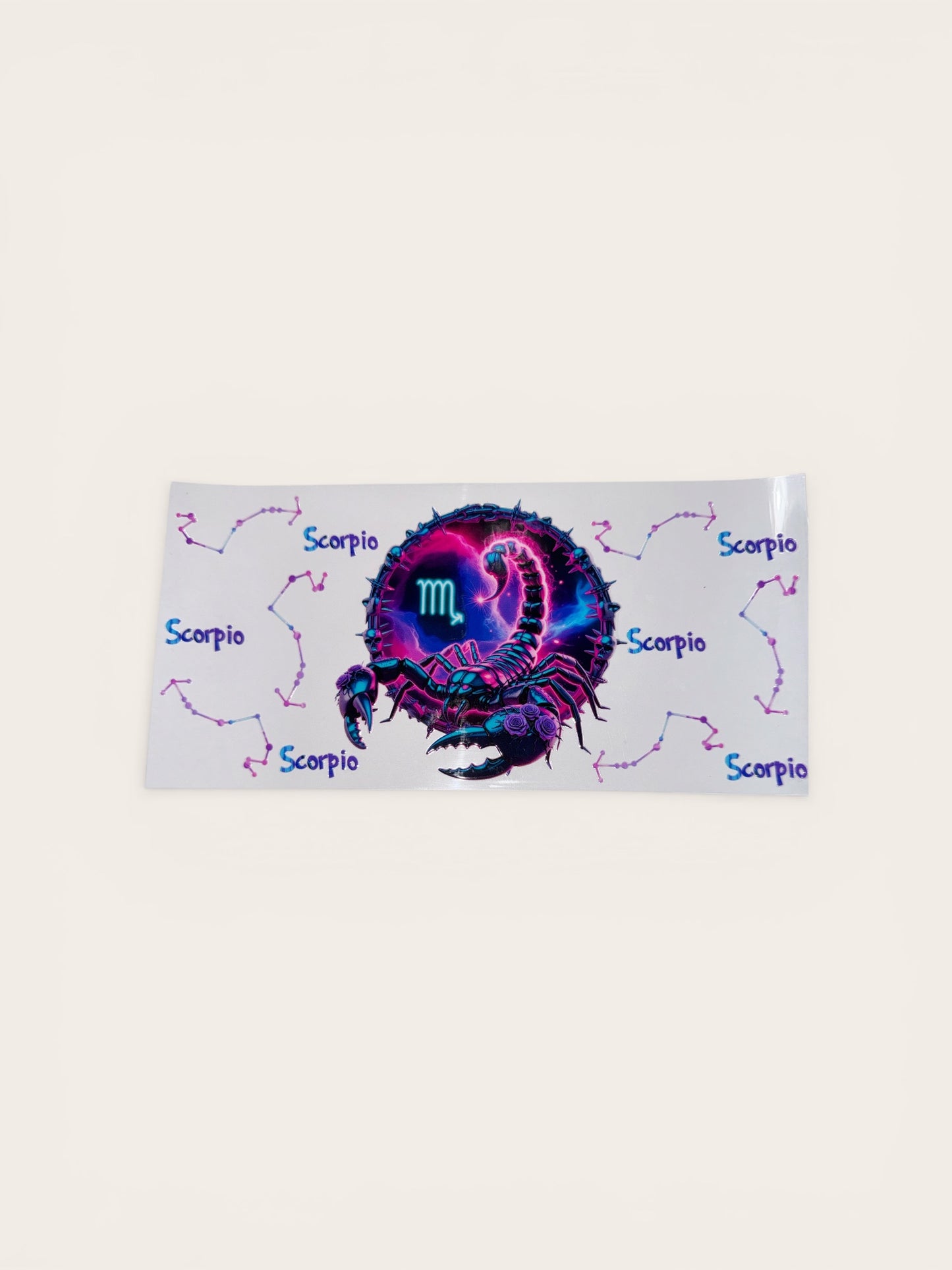 Scorpio Zodiac Sign UV DTF 16oz Cup Wrap, #228 Tumbler Decal