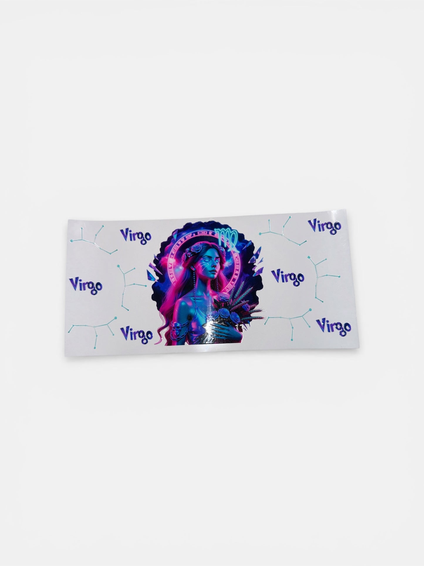 Virgo Zodiac Sign UV DTF 16oz Cup Wrap, #186 Tumbler Decal