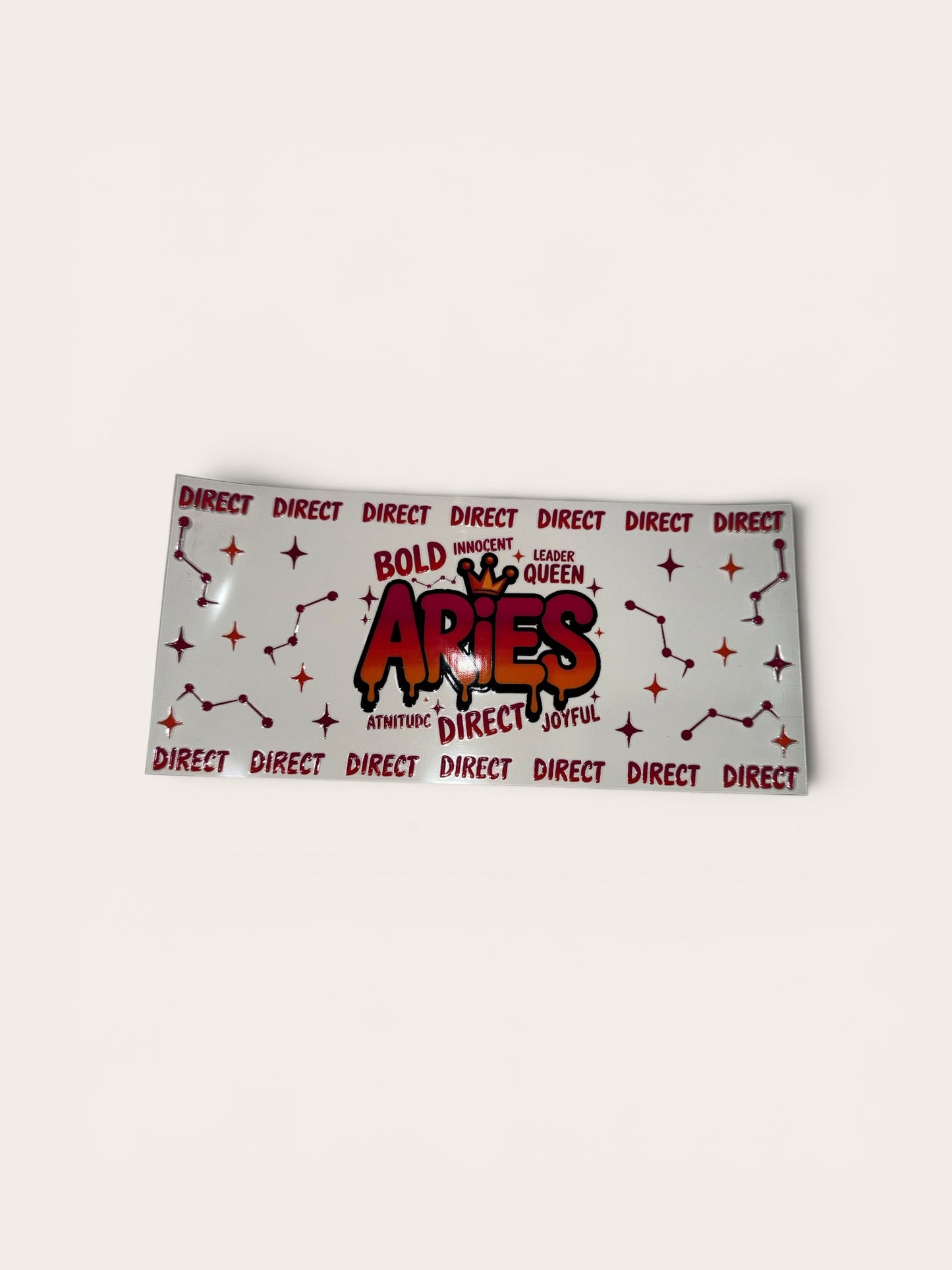Aries Zodiac Sign UV DTF 16oz Cup Wrap, #237 Tumbler Decal