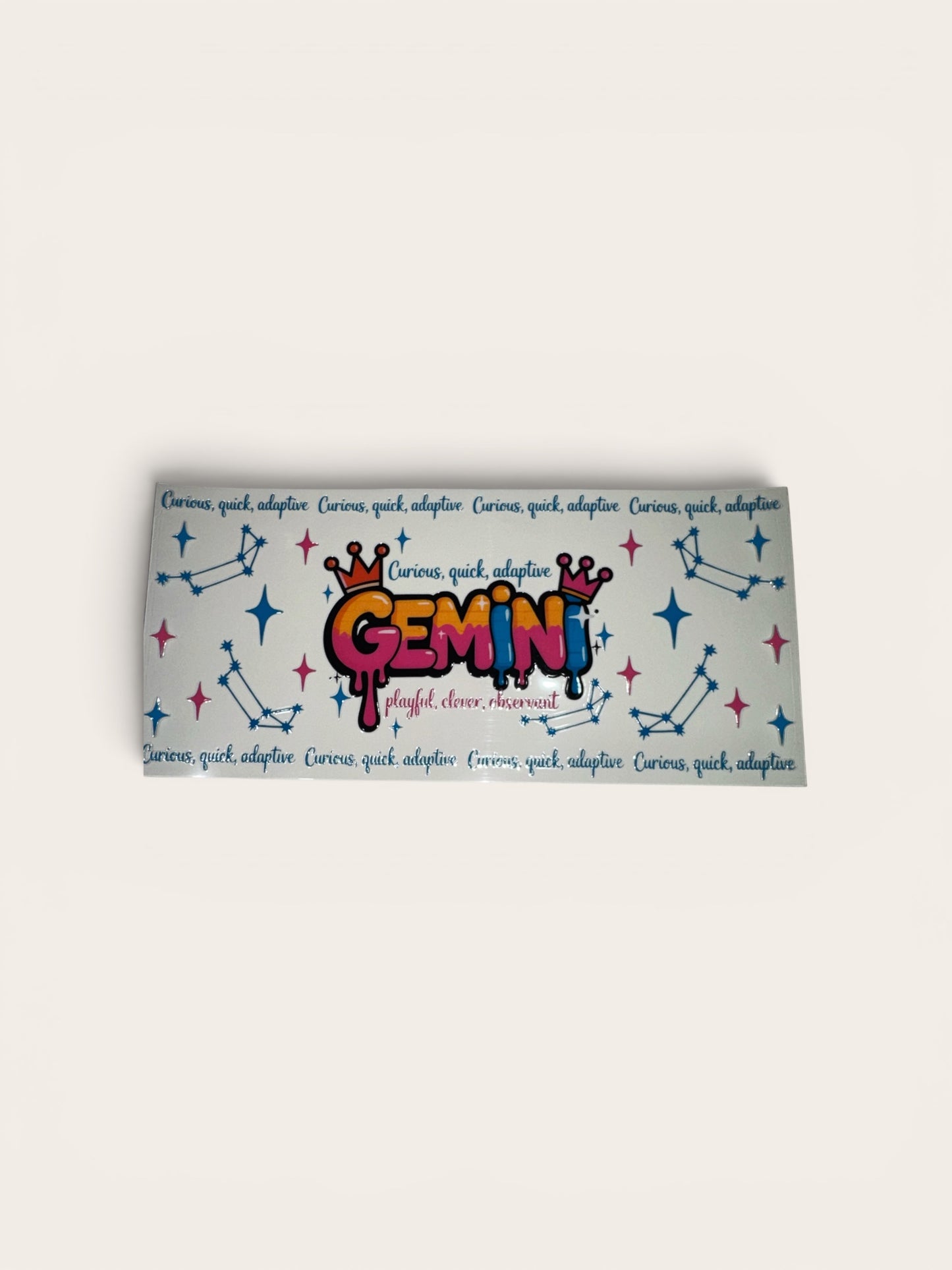 Gemini Zodiac Sign UV DTF 16oz Cup Wrap, #240 Tumbler Decal
