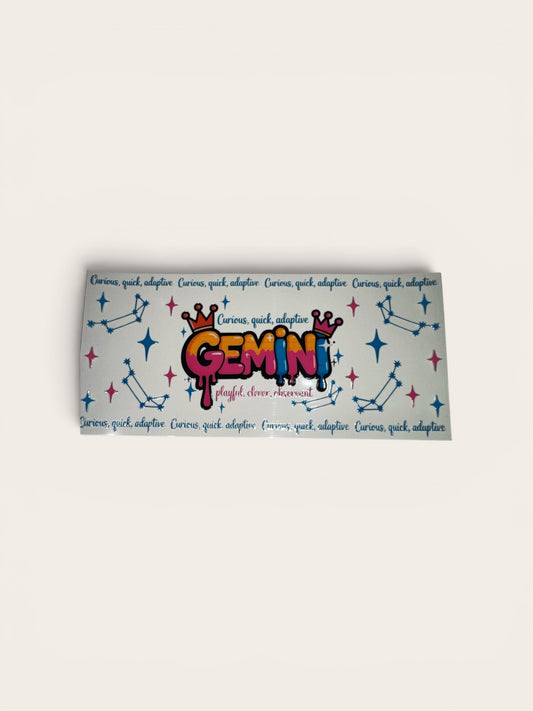 Gemini Zodiac Sign UV DTF 16oz Cup Wrap, #240 Tumbler Decal