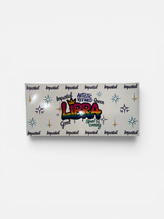 Libra Zodiac Sign UV DTF 16oz Cup Wrap, #242 Tumbler Decal
