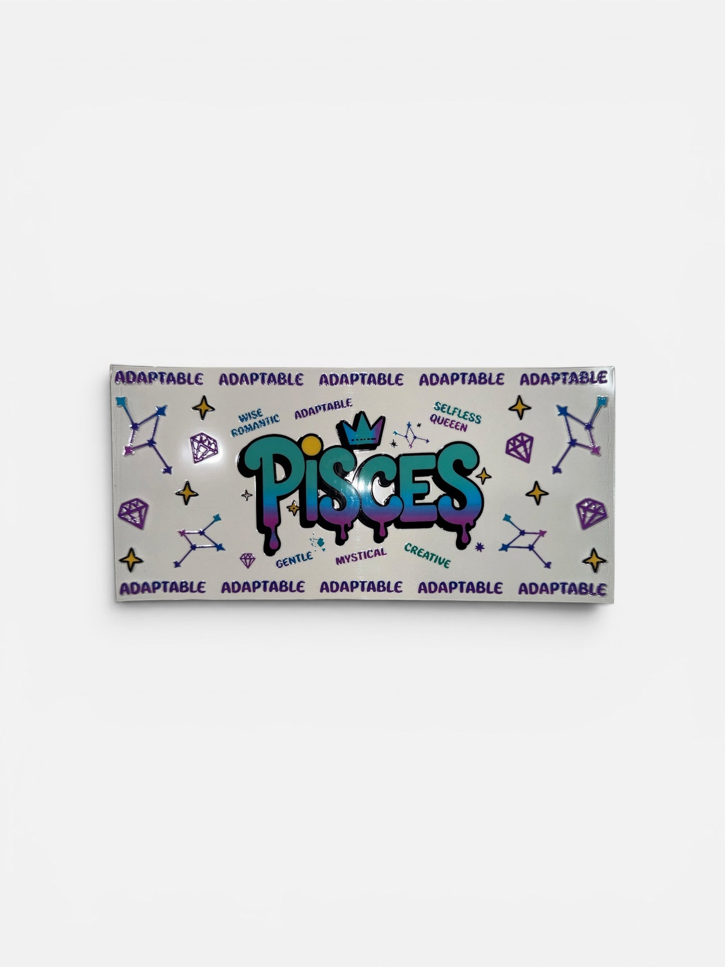 Pisces Zodiac Sign UV DTF 16oz Cup Wrap, #243 Tumbler Decal