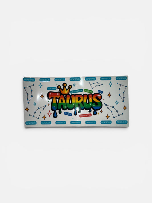 Taurus Zodiac Sign UV DTF 16oz Cup Wrap, #246 Tumbler Decal