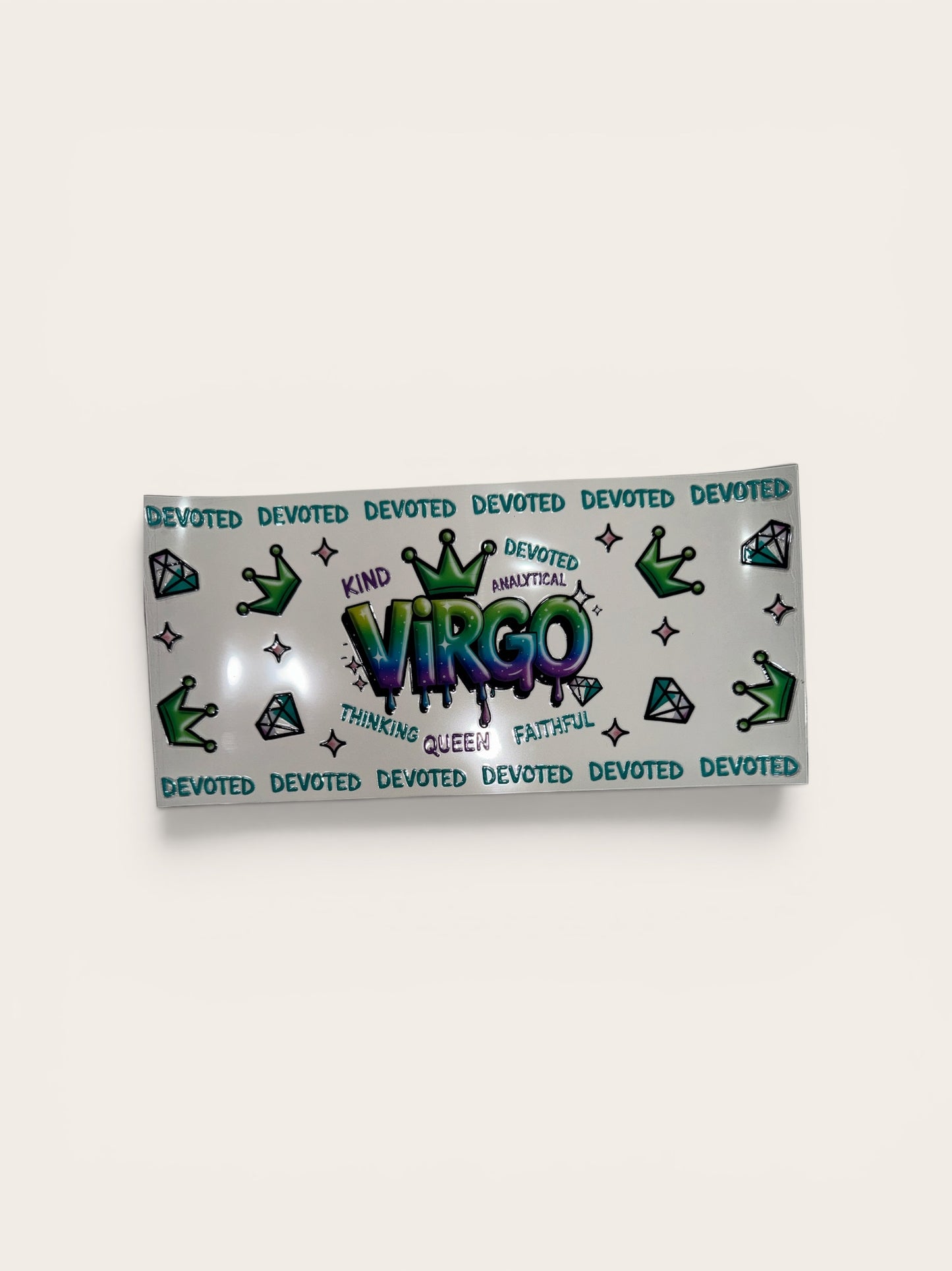 Virgo Zodiac Sign UV DTF 16oz Cup Wrap, #247 Tumbler Decal