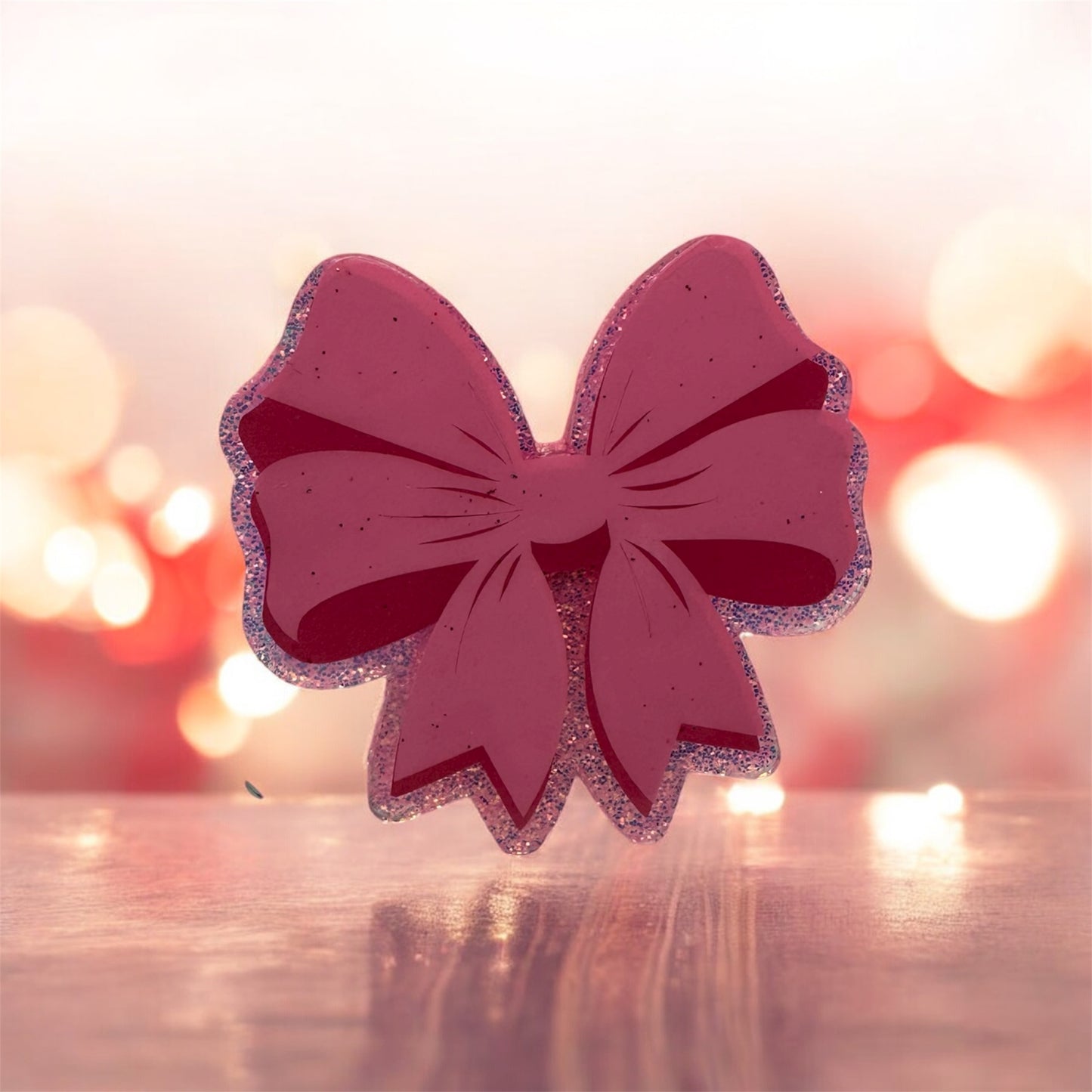 Pink Bow Badge Reel| Alligator Clip