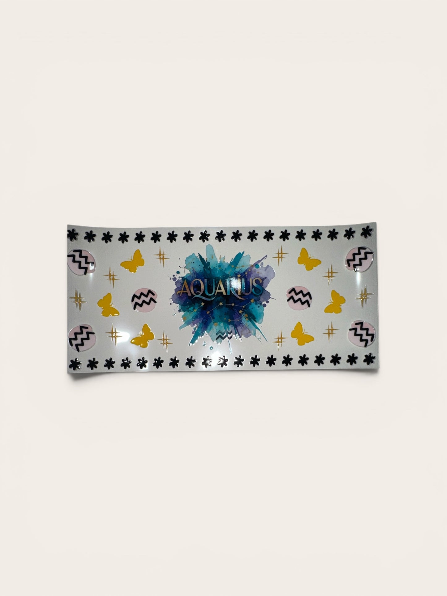 Aquarius Zodiac Sign UV DTF 16oz Cup Wrap, #248 Tumbler Decal