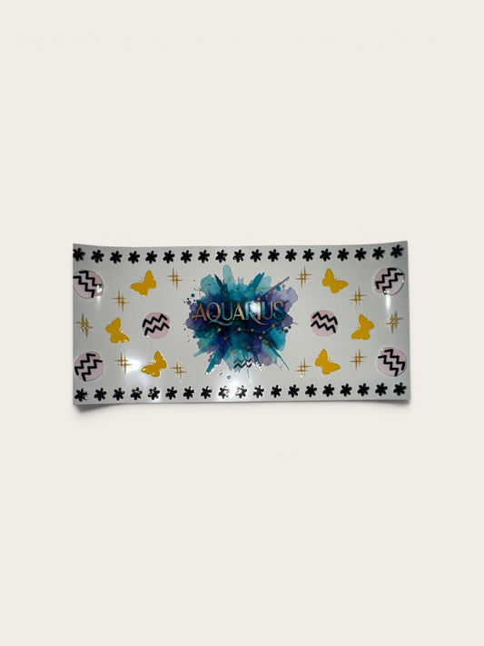 Aquarius Zodiac Sign UV DTF 16oz Cup Wrap, #248 Tumbler Decal