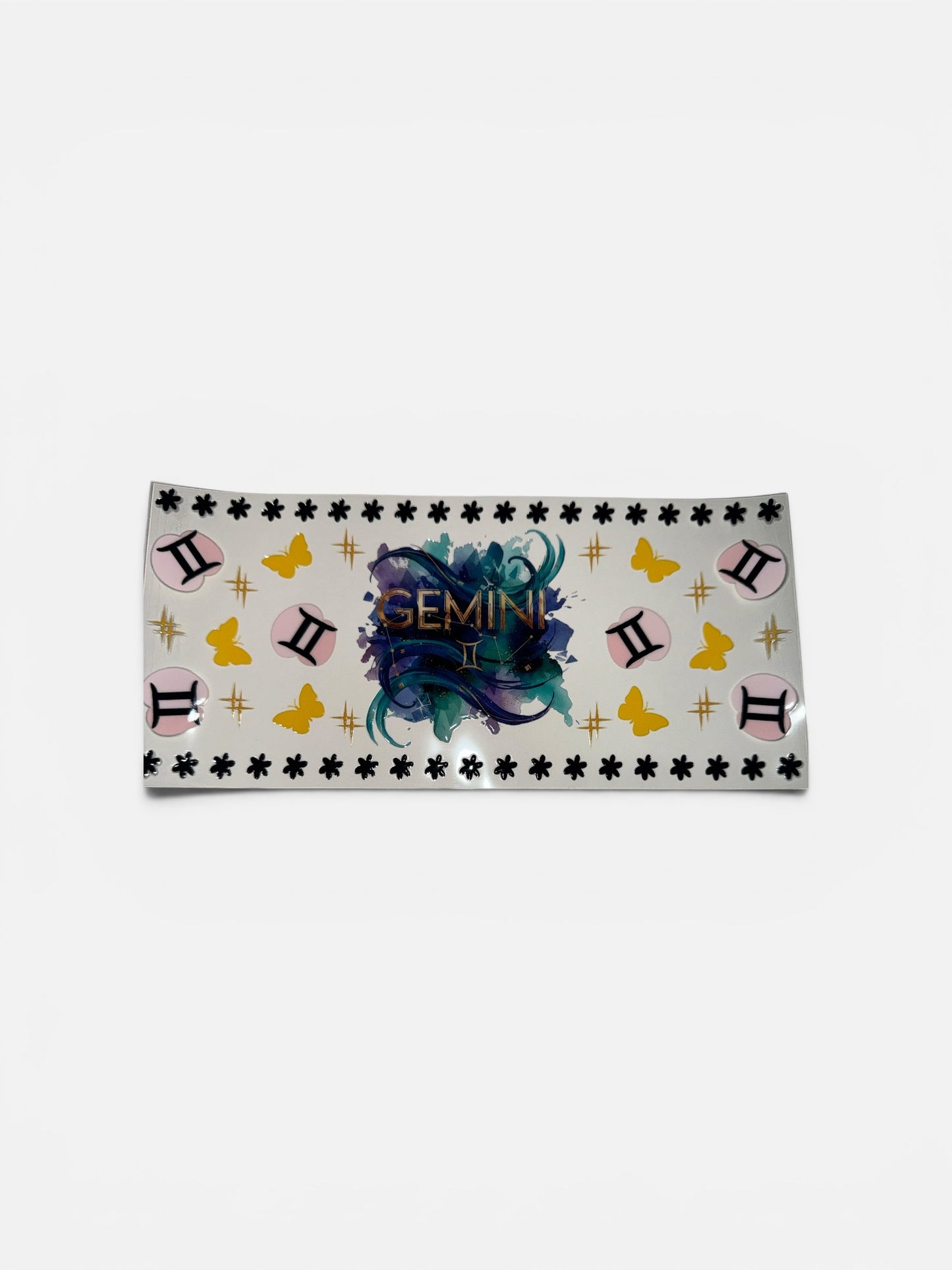 Gemini Zodiac Sign UV DTF 16oz Cup Wrap, #252 Tumbler Decal