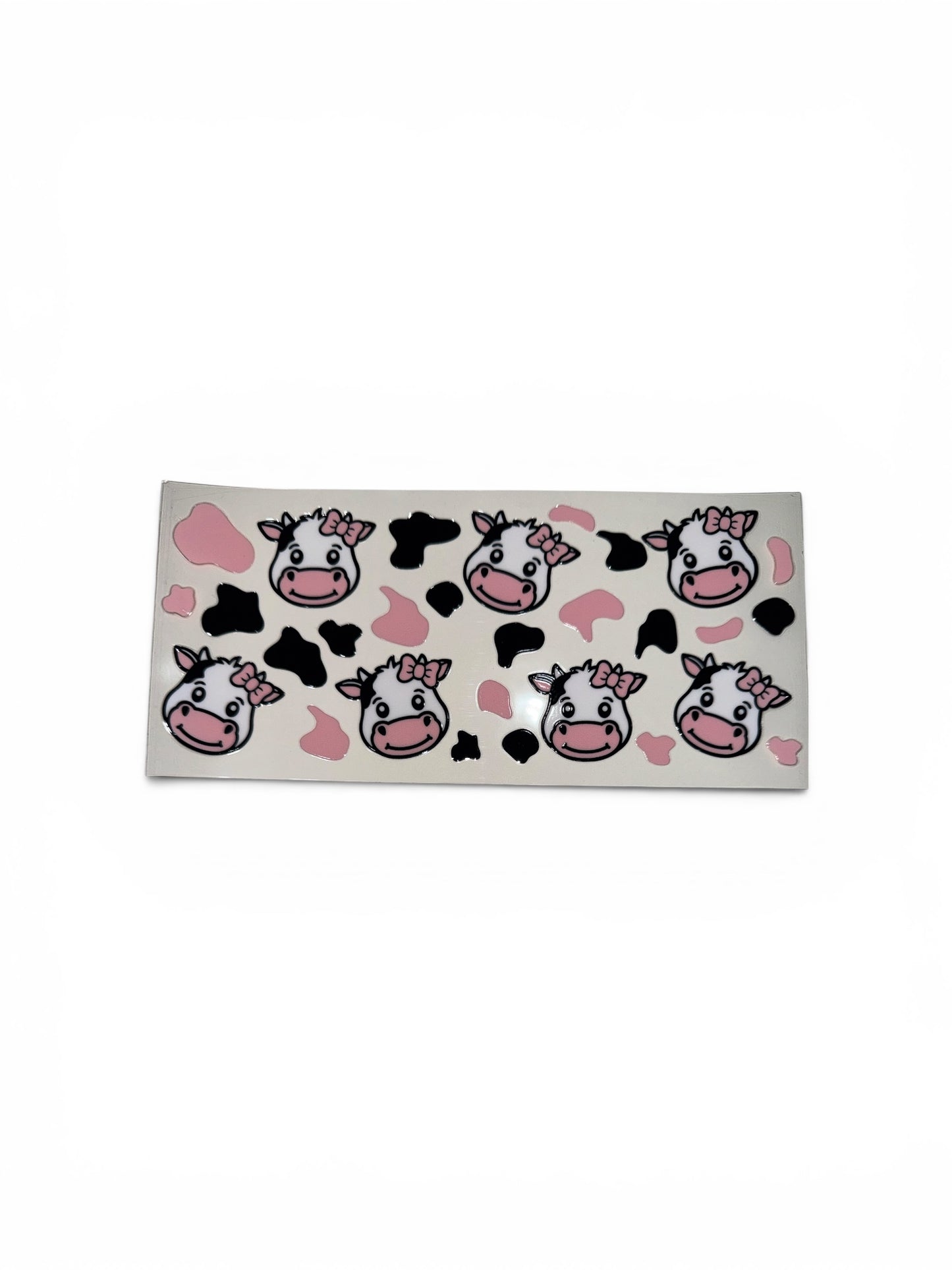 Cows with Bows UV DTF 16oz Cup Wrap, #260 Tumbler Decal