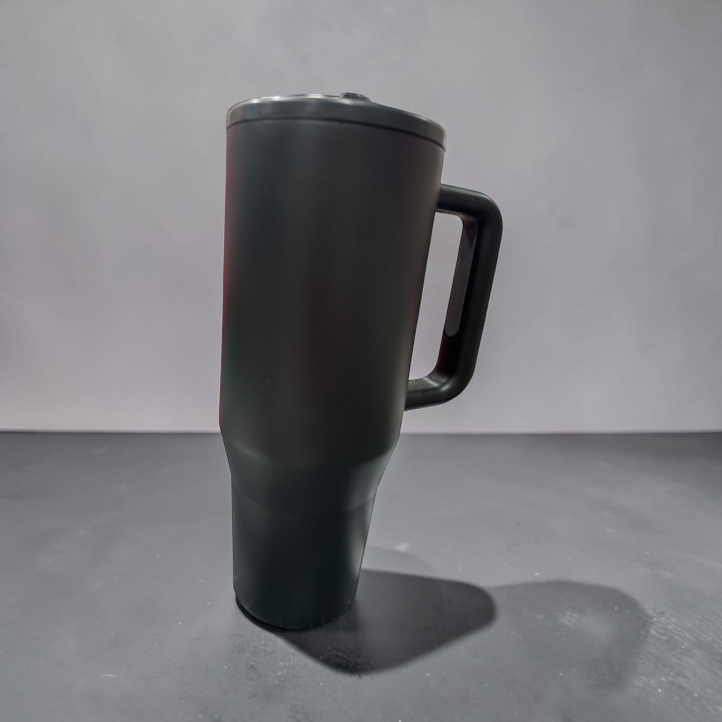 40oz Powder Coated Stainless Steel Tumbler with Handle BLACK