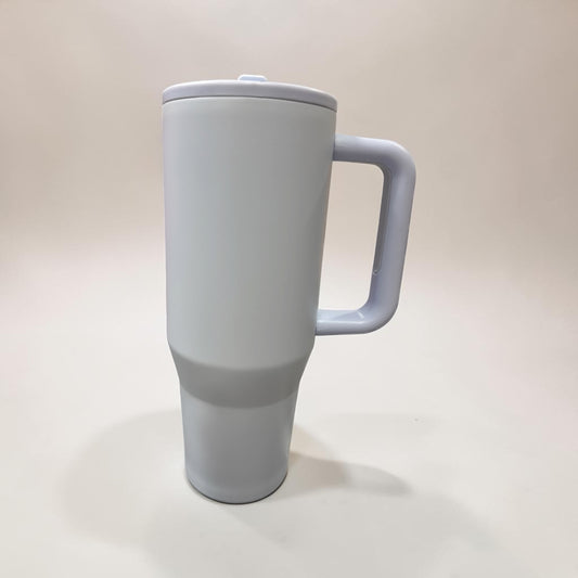 40oz Powder Coated Stainless Steel Tumbler with Handle PERIWINKLE BLUE