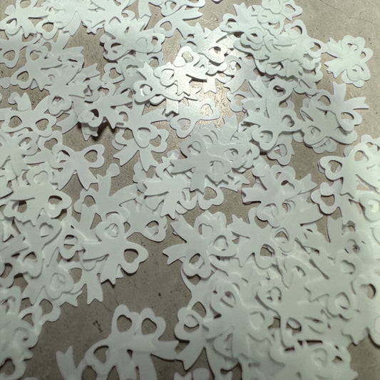 White Bow Shaped Glitter – .5 oz bags