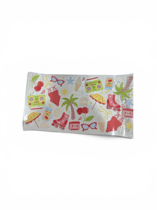 Beach Fun 16oz UV DTF Cup Wrap Transfer for Cups #335