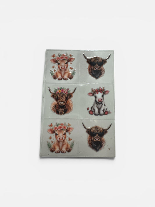 Hyland Cows 3 oz UV DTF Cup Wrap