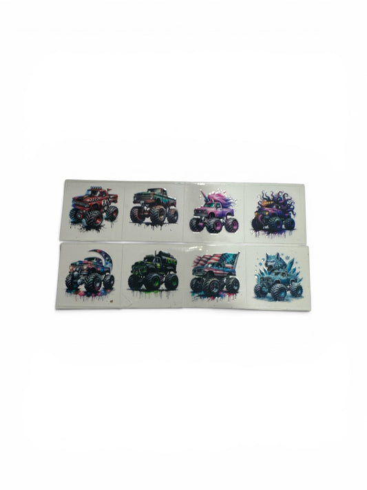 Monster TRUCKS #101 3 oz UV DTF Cup Wrap