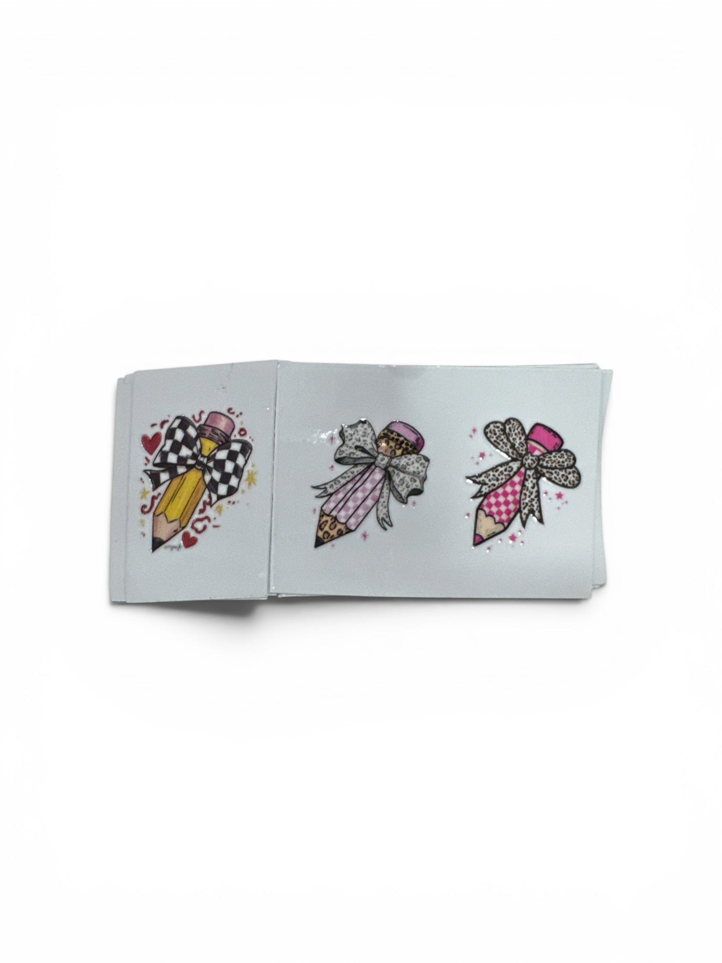 Pencils with Bows #117 3 oz UV DTF Cup Wrap