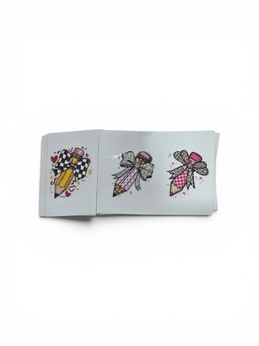 Pencils with Bows #117 3 oz UV DTF Cup Wrap