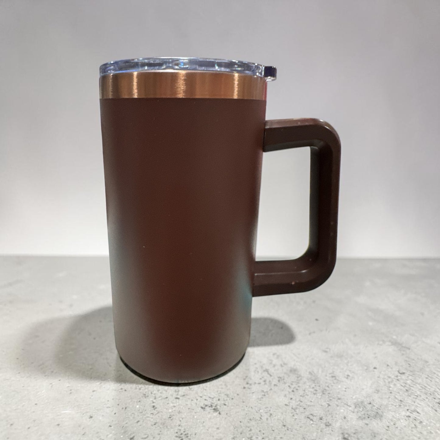 22 OZ Brown Stainless Steel Double Wall Mug with Lids and Straw