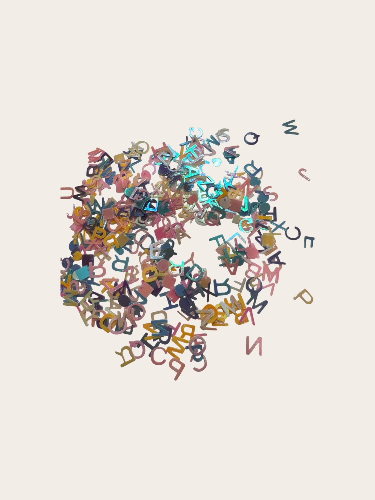 Letters 2D Shaped glitter Craft Supplies 2oz Bag