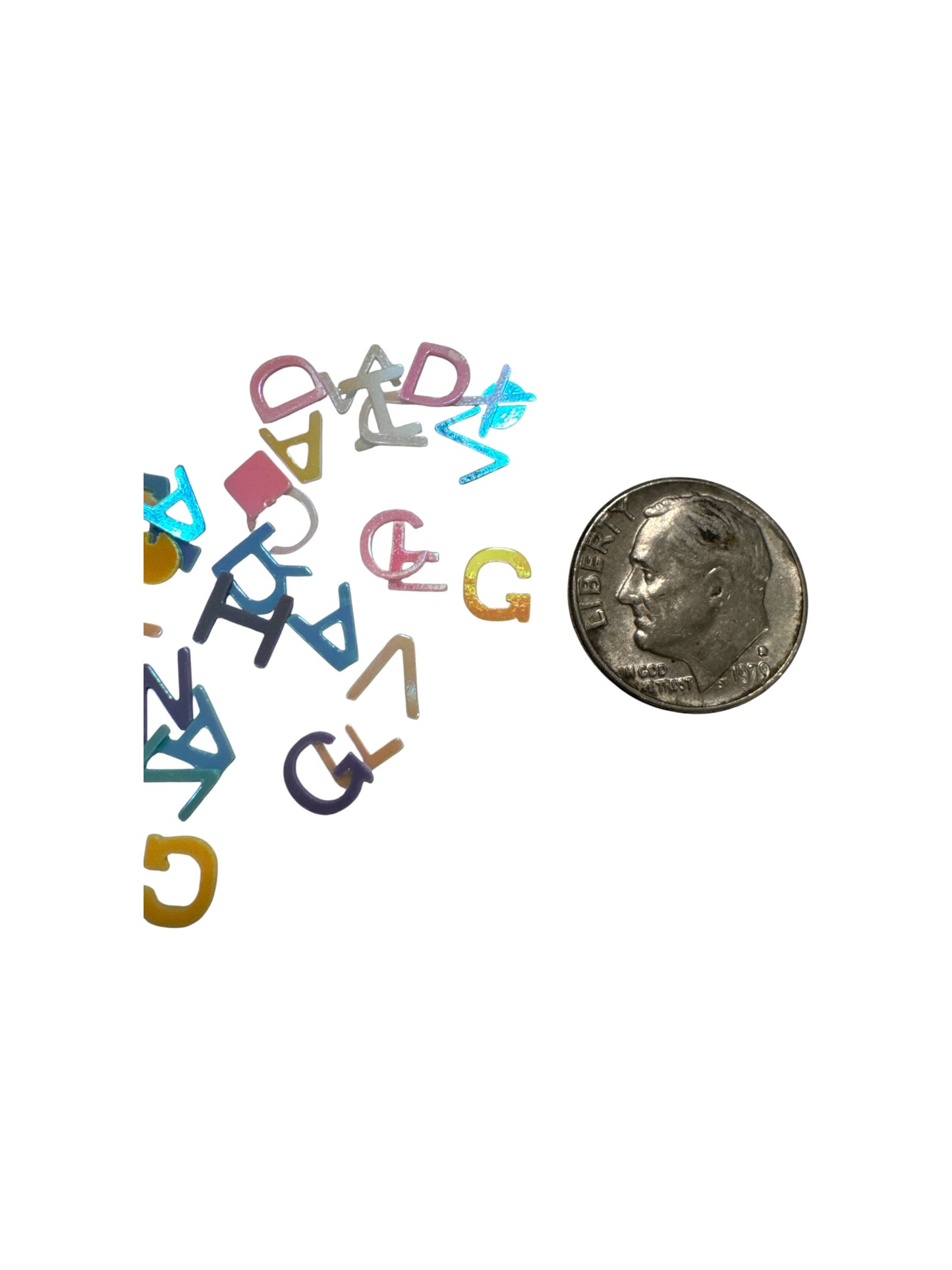 Letters 2D Shaped glitter Craft Supplies 2oz Bag