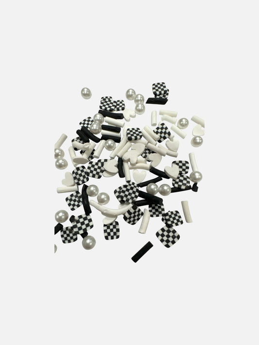 Checkered Black Mix Polymer Clay – 1 oz Bag
