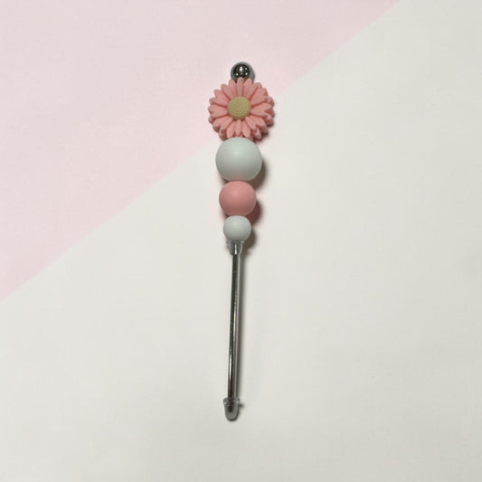 Flower Beaded 4-inch Pokey Tool (Pink and White)– Craft Pick for Vinyl Weeding & Detail Work