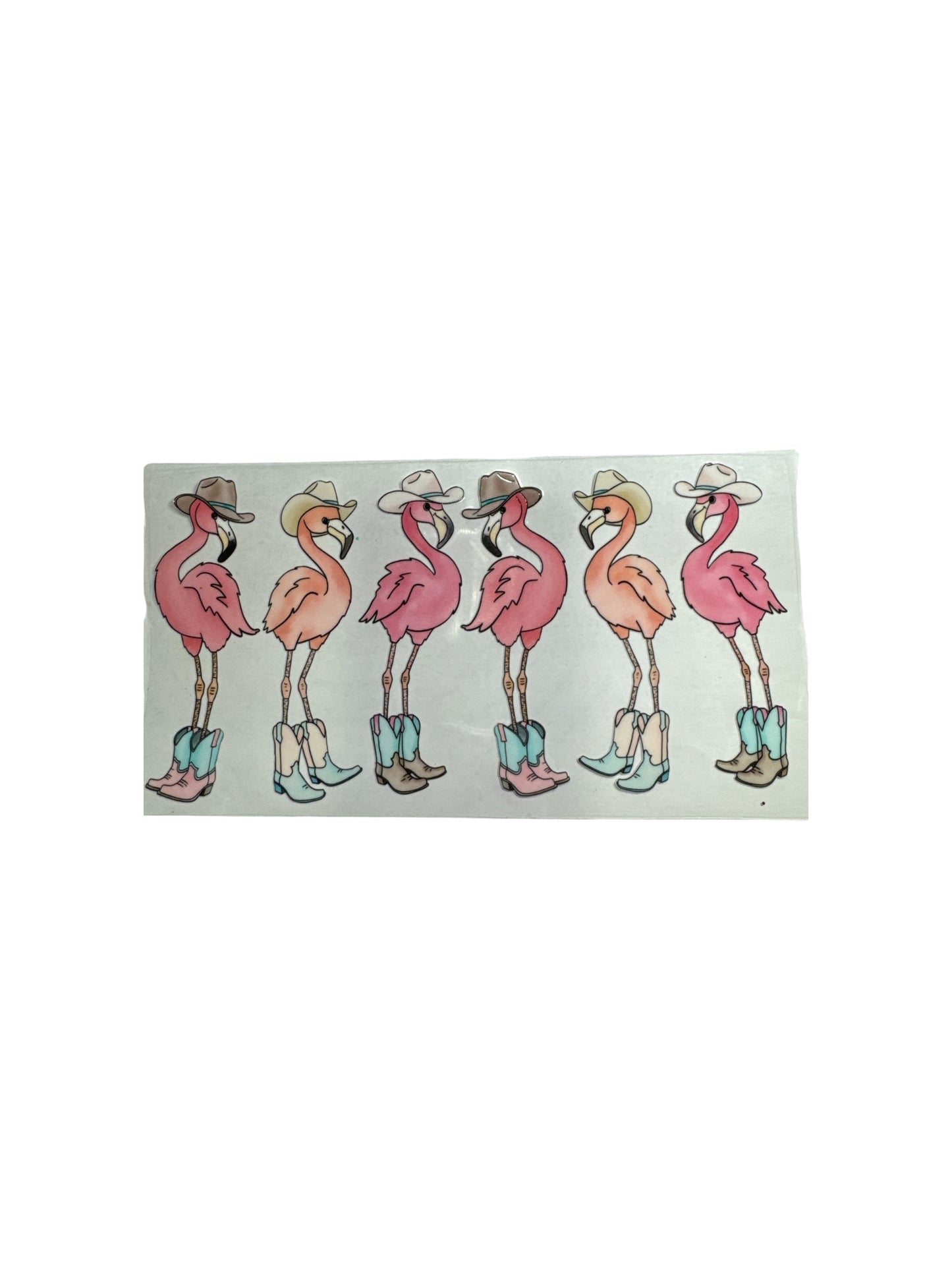 Flamingos with Cowboy Hats 16oz UV DTF Transfer #343