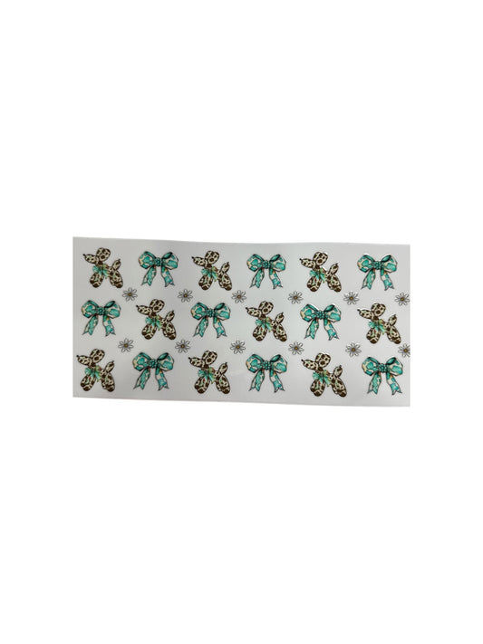 Balloon Dogs - Leopard and Teal 16oz UV DTF Cup Wrap Transfer for Cups #345