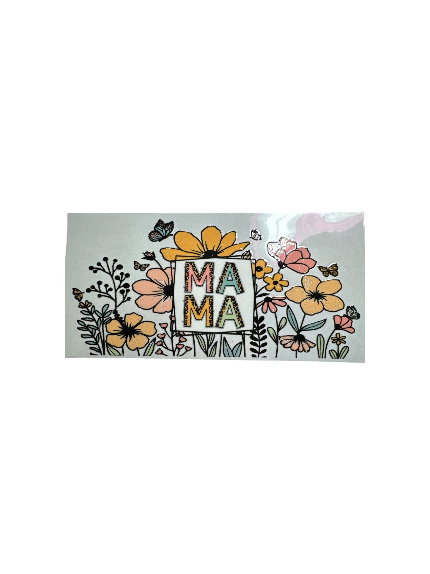 Mama with Flowers UV DTF 16oz Cup Wrap, #368