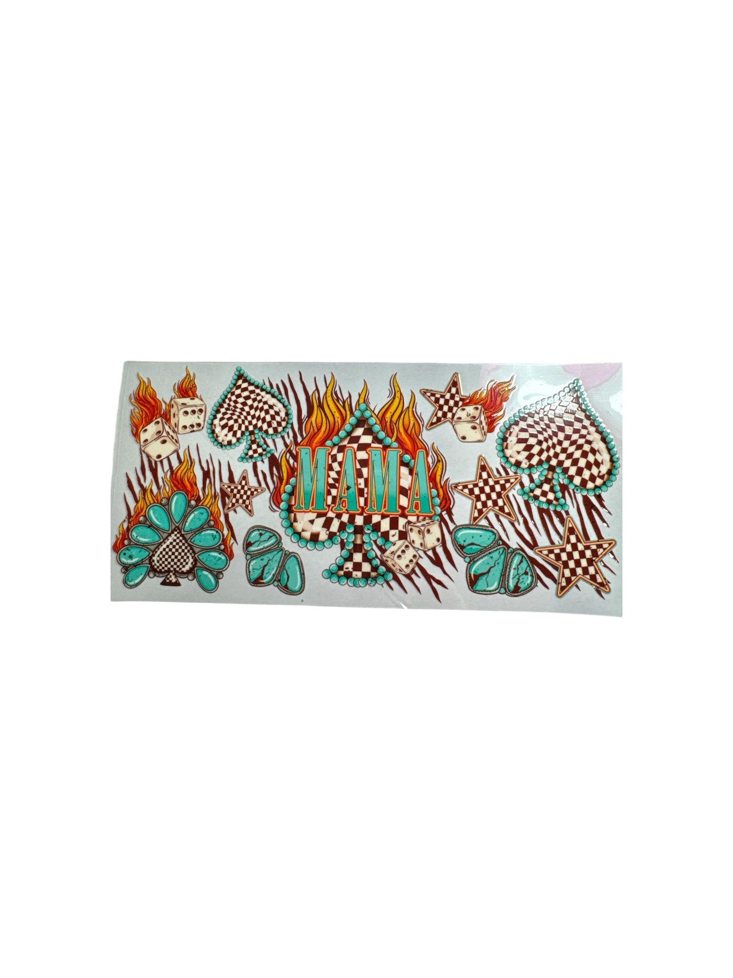 Mama with Spades UV DTF 16oz Cup Wrap, #369