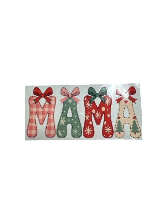 Mama Christmas UV DTF 16oz Cup Wrap, #372