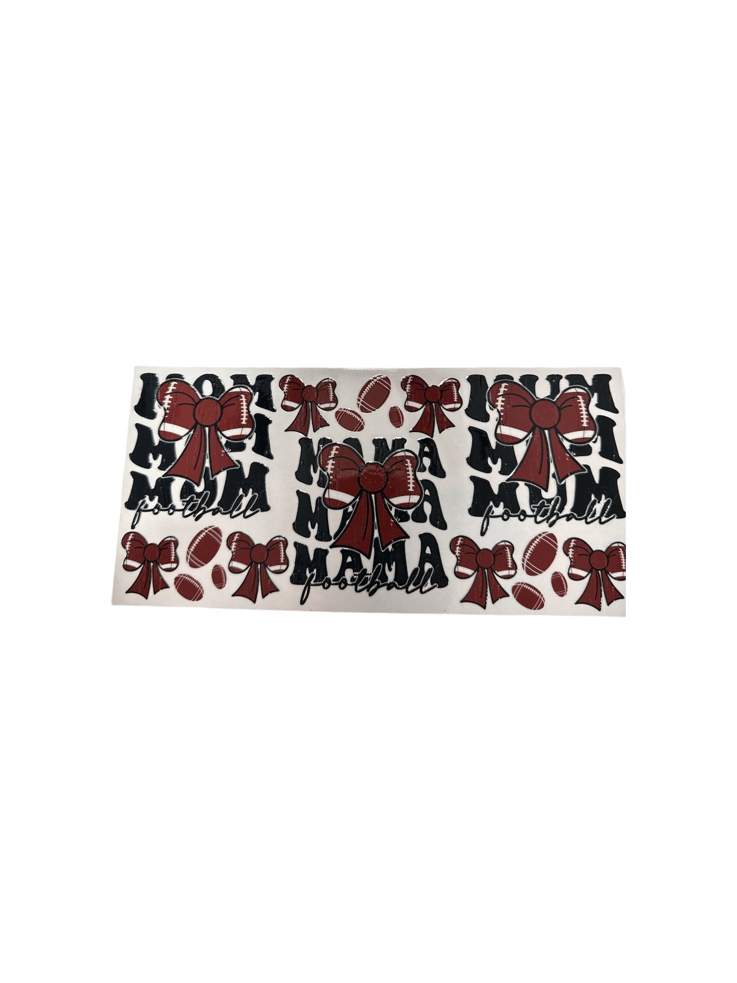 Football Mom Bows UV DTF 16oz Cup Wrap, #378