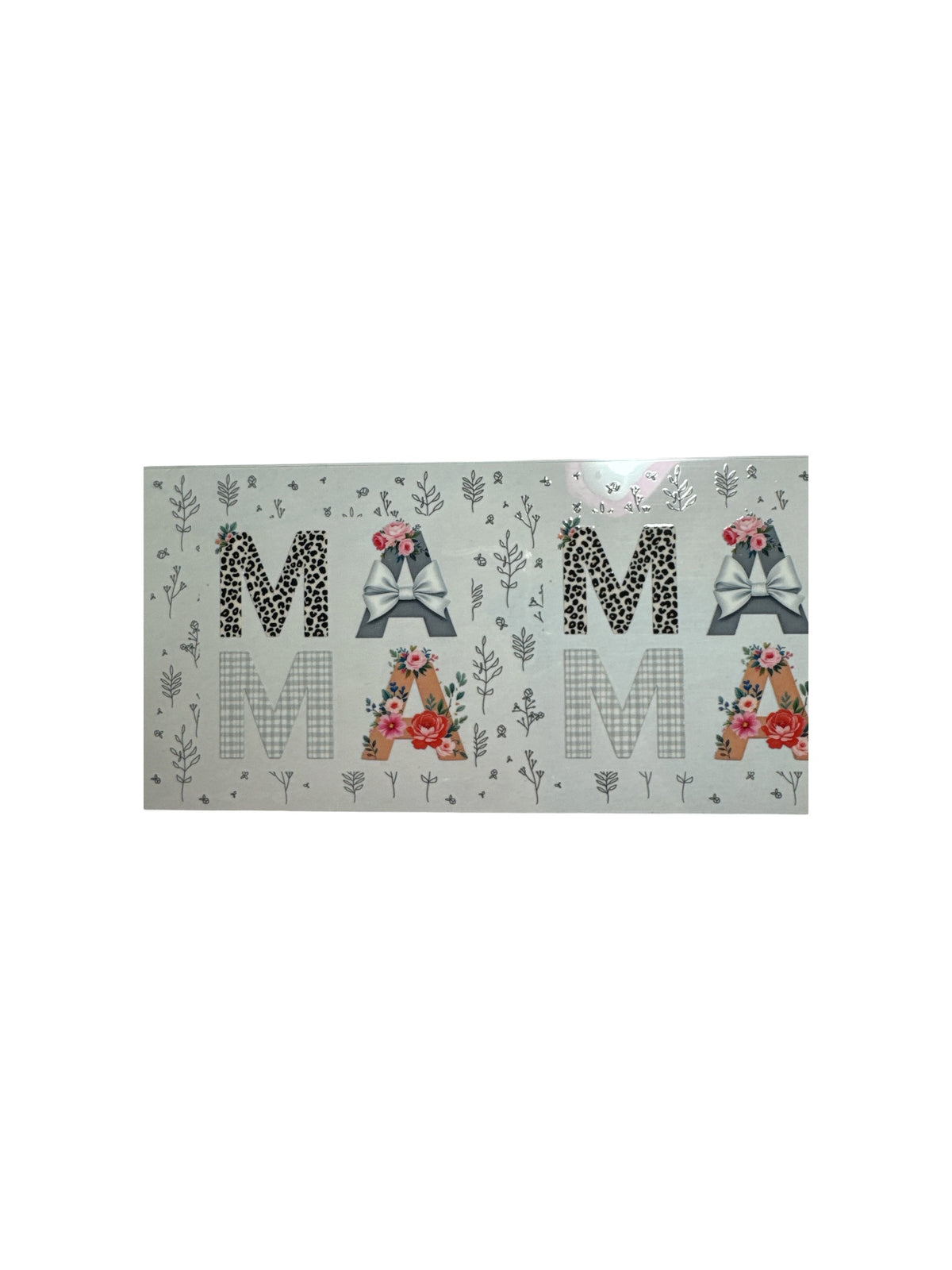 Mama Lepoard and Flowers UV DTF 16oz Cup Wrap, #382